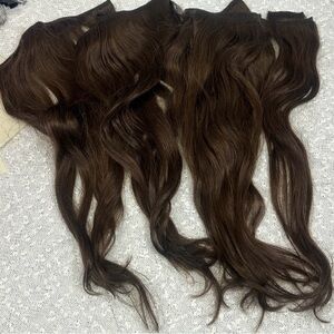 GOO GOO Clip in Remy Hair Extensions Chocolate Brown 16 inch 150g 9Pcs